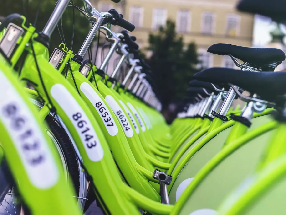 meerdere groene fietsen